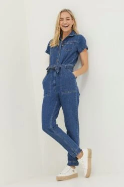 FatFace Blue Imogen Short Sleeve Boilersuit