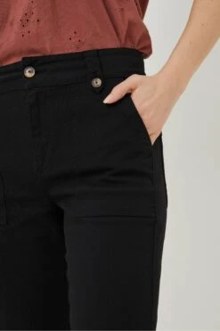 FatFace Ripley Canvas Black Wide Leg Trousers -Fat Face Shop 308706s3