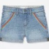 FatFace Blue Rainbow Embroidered Denim Shorts -Fat Face Shop 316427s