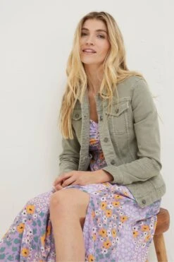 FatFace Green Tasha Denim Jacket -Fat Face Shop 331929s3