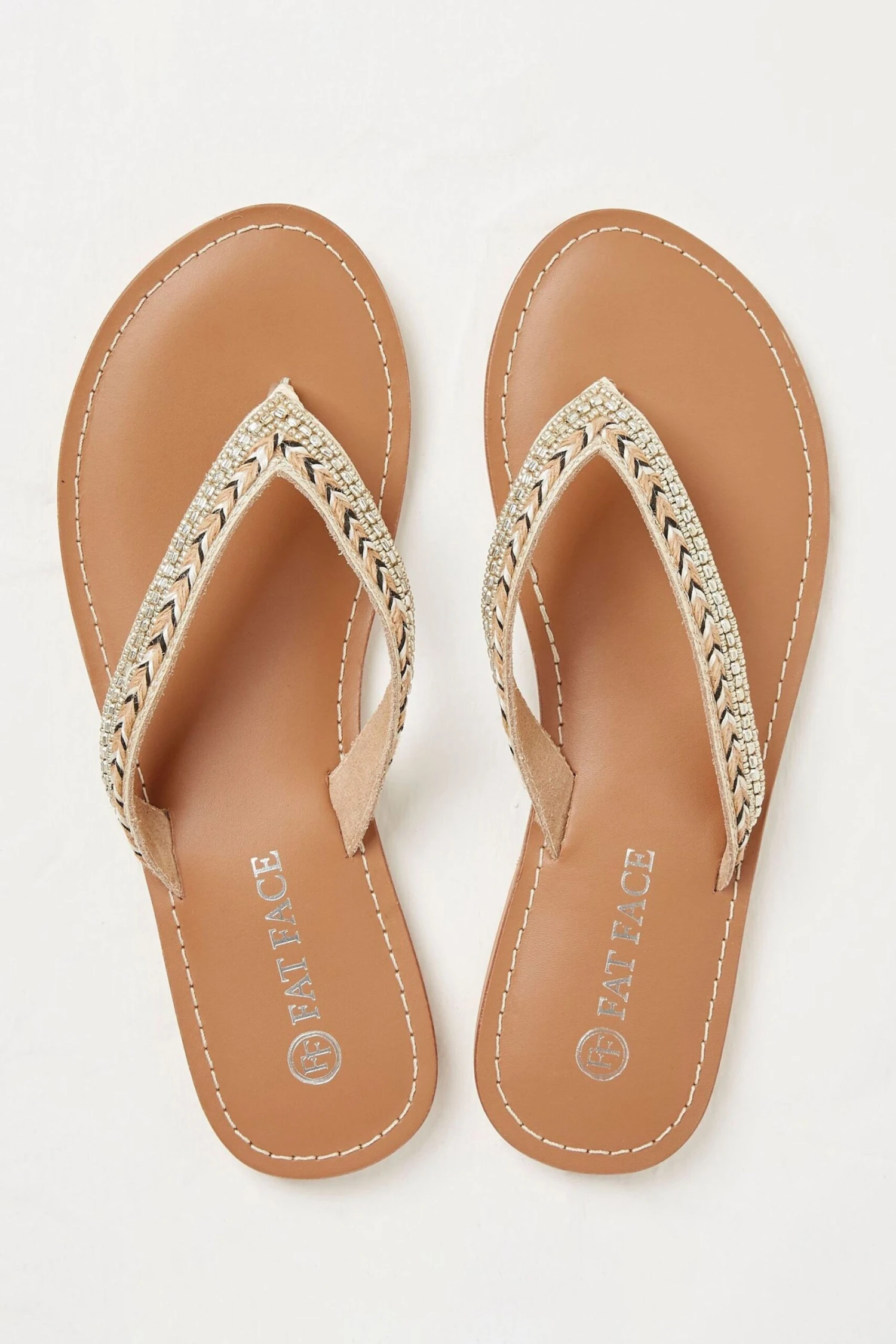 FatFace Natural Lana Beaded Flip Flops 5 FatFace Natural Lana Beaded Flip Flops - Image 3