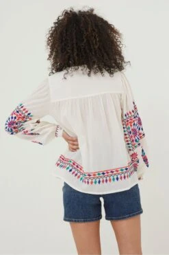 FatFace Natural Ida Embroidered Blouse -Fat Face Shop 376 714s5