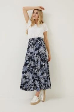 FatFace Blue Jayla Palace Floral Skirt