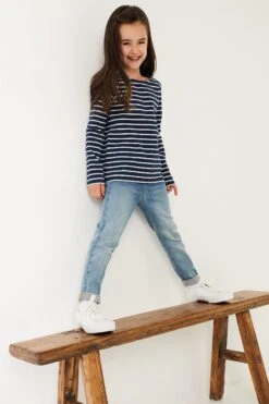 FatFace Blue Breton Stripe T-Shirt