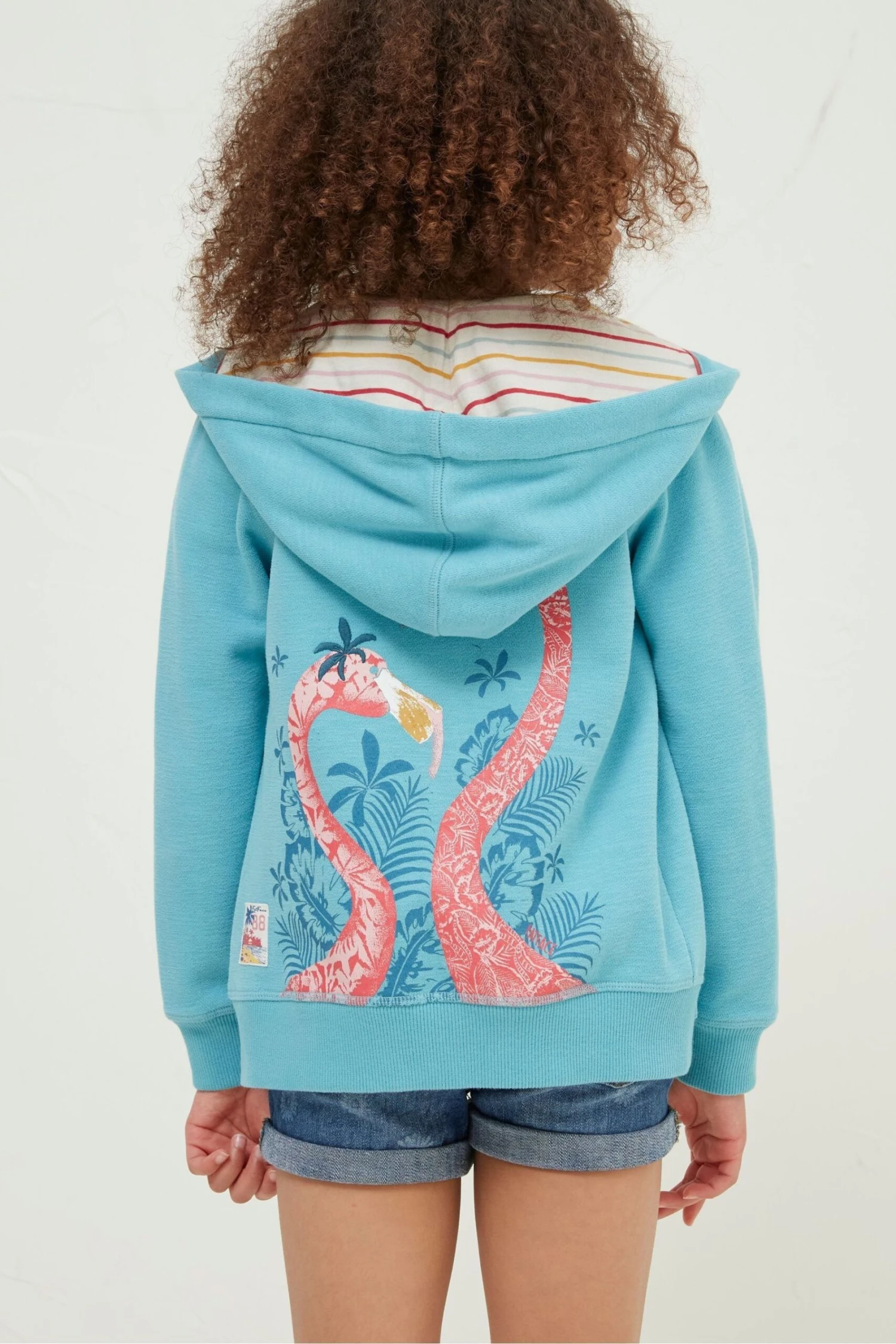 FatFace Blue Flamingo Zip Hoodie 2 FatFace Blue Flamingo Zip Hoodie
