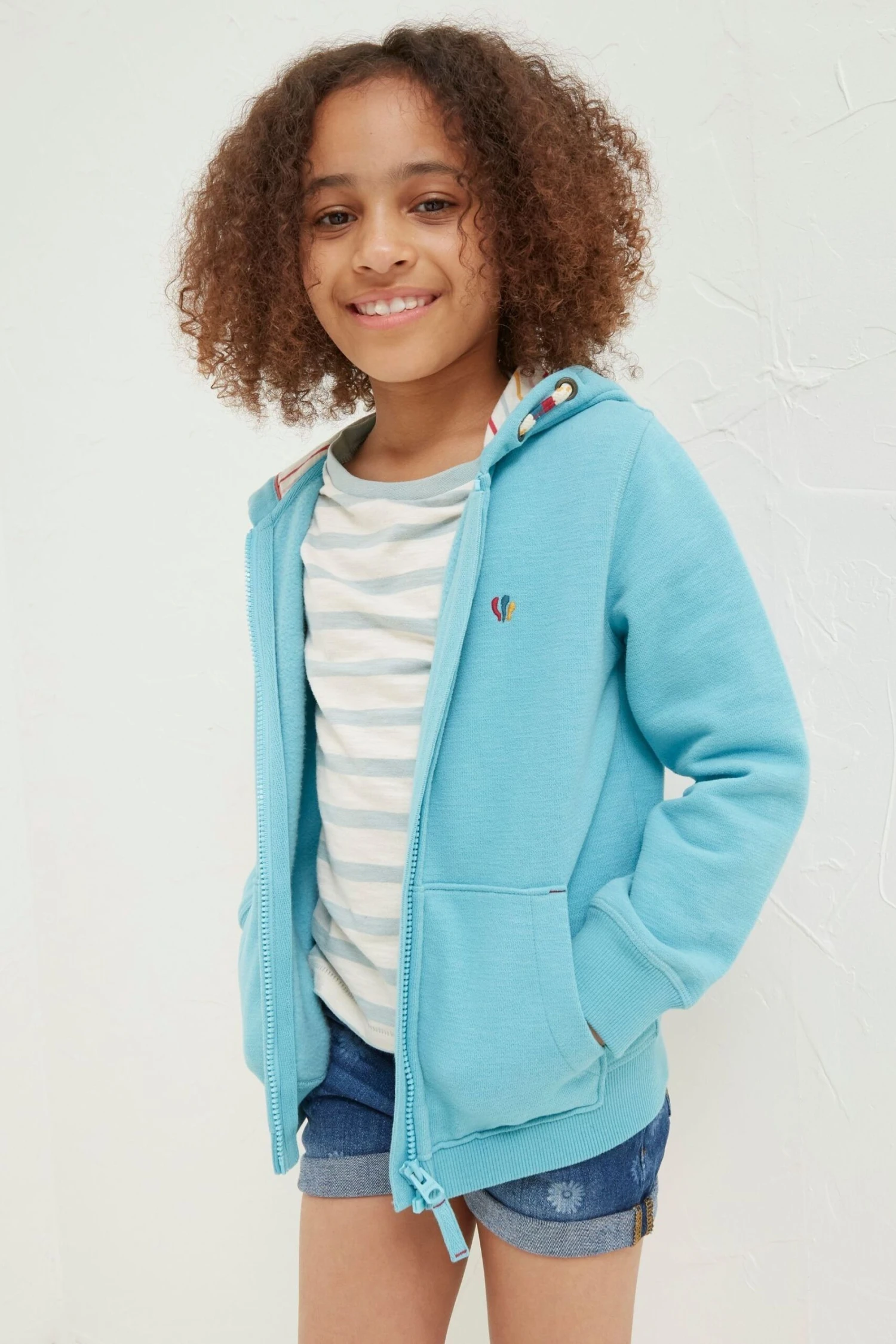 FatFace Blue Flamingo Zip Hoodie 3 FatFace Blue Flamingo Zip Hoodie - Image 2