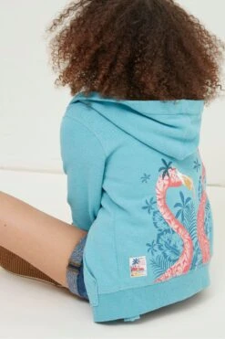 FatFace Blue Flamingo Zip Hoodie 6 FatFace Blue Flamingo Zip Hoodie -Fat Face Shop 549143s3