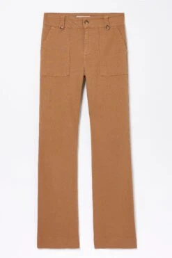 FatFace Ripley Canvas Brown Wide Leg Trousers -Fat Face Shop 634498s5