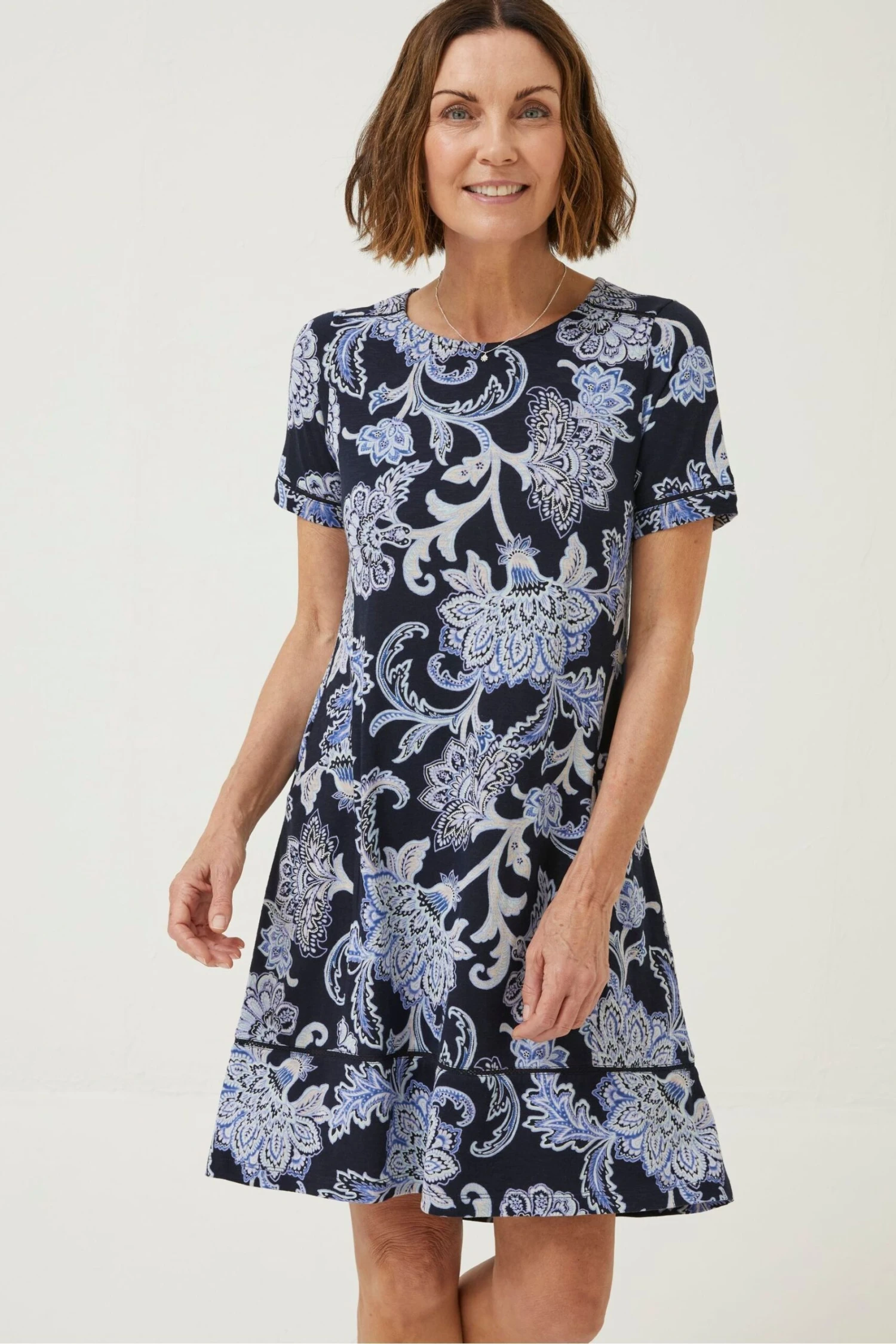 FatFace Blue Simone Palace Jersey Dress 3 FatFace Blue Simone Palace Jersey Dress