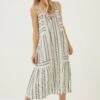 FatFace Natural Tulum Stripe Midi Dress -Fat Face Shop 698877s