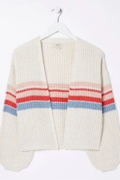 FatFace Natural Anna Placement Stripe Cardigan -Fat Face Shop 848616s5