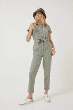 FatFace Green Imogen Short Sleeve Boilersuit