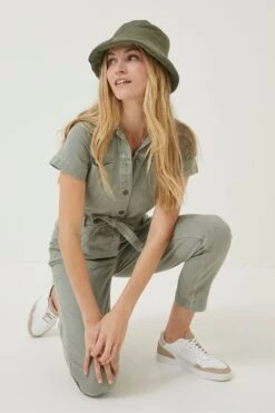 FatFace Green Imogen Short Sleeve Boilersuit -Fat Face Shop 879842s4