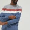 FatFace Grey Burley Stripe Crew Sweat Top -Fat Face Shop 895371s