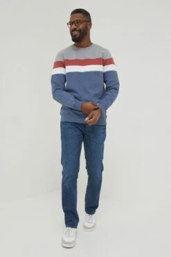 FatFace Grey Burley Stripe Crew Sweat Top 9 FatFace Grey Burley Stripe Crew Sweat Top -Fat Face Shop 895371s3