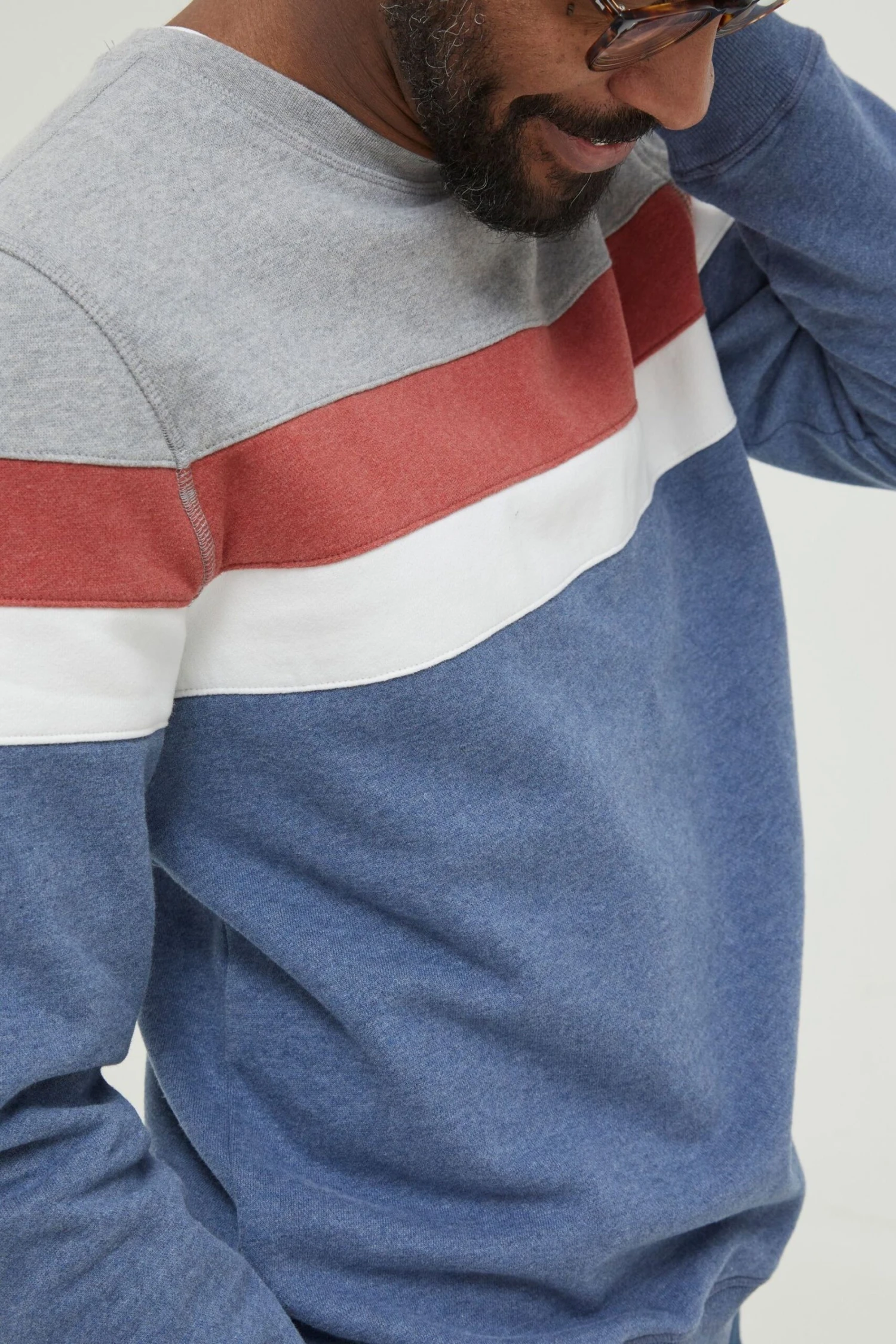 FatFace Grey Burley Stripe Crew Sweat Top 6 FatFace Grey Burley Stripe Crew Sweat Top - Image 4