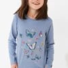 FatFace Blue Butterfly Graphic T-Shirt -Fat Face Shop A42194s