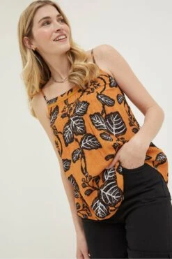 FatFace Sian Vine Yellow Floral Cami