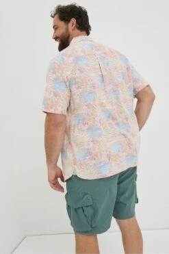 FatFace Fently Orange Palm Print Shirt -Fat Face Shop A81 995s4