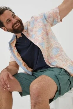 FatFace Fently Orange Palm Print Shirt -Fat Face Shop A81 995s5