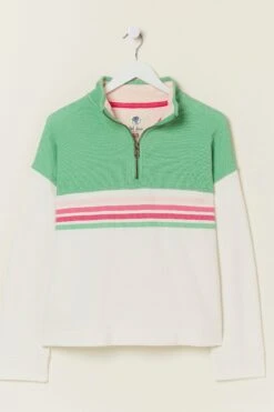 FatFace Green Colourblock Relaxed Airlie Sweat -Fat Face Shop A81606s6