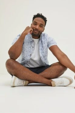 FatFace Blue Vintage Tile Print Shirt 10 FatFace Blue Vintage Tile Print Shirt -Fat Face Shop A81976s4