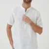 FatFace White Pop Over Linen Shirt -Fat Face Shop A81991s