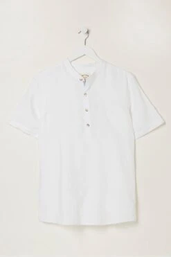 FatFace White Pop Over Linen Shirt 9 FatFace White Pop Over Linen Shirt -Fat Face Shop A81991s4