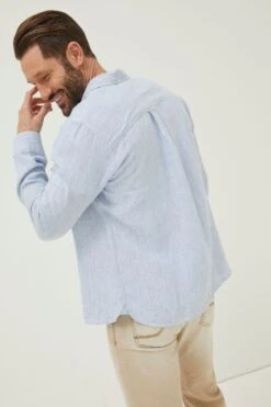 FatFace Blue Stripe Linen Shirt -Fat Face Shop A81999s2