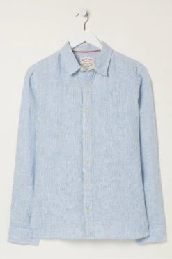 FatFace Blue Stripe Linen Shirt -Fat Face Shop A81999s5