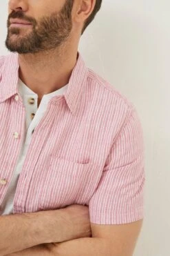 FatFace Pink Stripe Linen Shirt -Fat Face Shop A82084s3