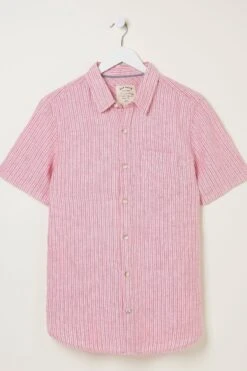 FatFace Pink Stripe Linen Shirt -Fat Face Shop A82084s5