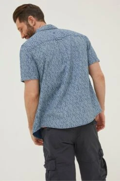 FatFace Blue Shell Print Shirt -Fat Face Shop A82129s2