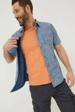 FatFace Blue Shell Print Shirt -Fat Face Shop A82129s5