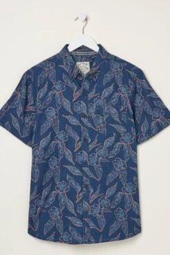 FatFace Blue Hibiscus Print Shirt -Fat Face Shop A82130s6