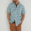 FatFace Green Bugle Palm Print Shirt 2 FatFace Green Bugle Palm Print Shirt -Fat Face Shop A82163s