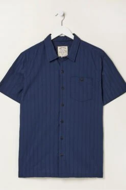 FatFat Blue Self Stripe Revere Shirt -Fat Face Shop A82166s5