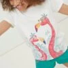 FatFace Flamingo Graphic White T-Shirt -Fat Face Shop BDY756s