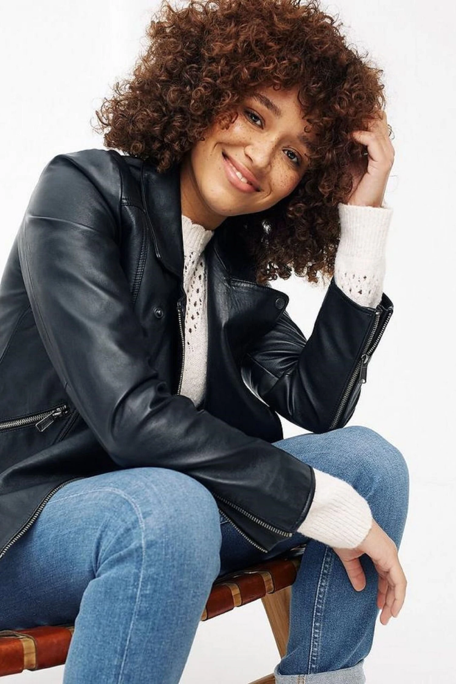 FatFace Bethany Black Leather Biker Jacket 4 FatFace Bethany Black Leather Biker Jacket - Image 2