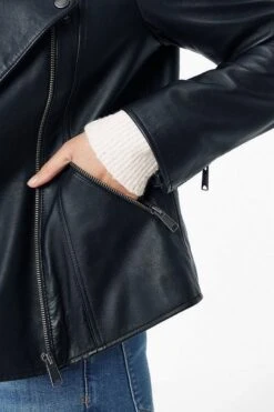 FatFace Bethany Black Leather Biker Jacket 7 FatFace Bethany Black Leather Biker Jacket -Fat Face Shop C04760s3