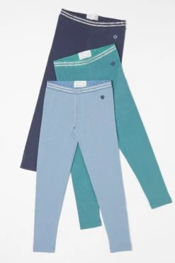 FatFace Blue Solid Leggings 3 Pack