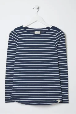 FatFace Blue Organic Cotton Breton T-Shirt -Fat Face Shop C37883s5