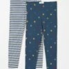 FatFace Blue Star Stripe Leggings 2 Pack -Fat Face Shop C40270s