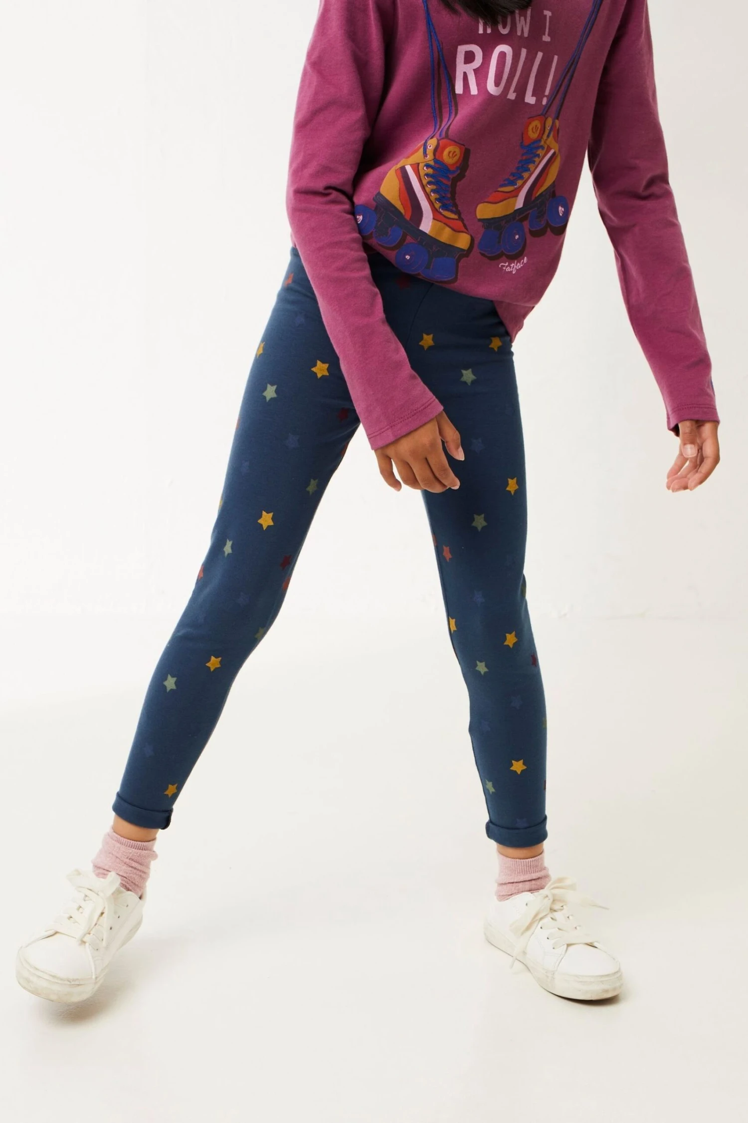 FatFace Blue Star Stripe Leggings 2 Pack 4 FatFace Blue Star Stripe Leggings 2 Pack - Image 2