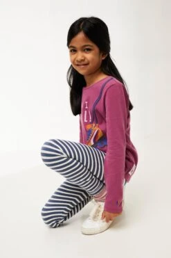 FatFace Blue Star Stripe Leggings 2 Pack 9 FatFace Blue Star Stripe Leggings 2 Pack -Fat Face Shop C40270s4