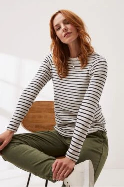 FatFace Natural Organic Cotton Breton T-Shirt