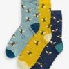FatFace Blue Bee Socks 3 Pack