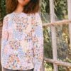 FatFace Natural Fran Meadow Patch Shirred Top