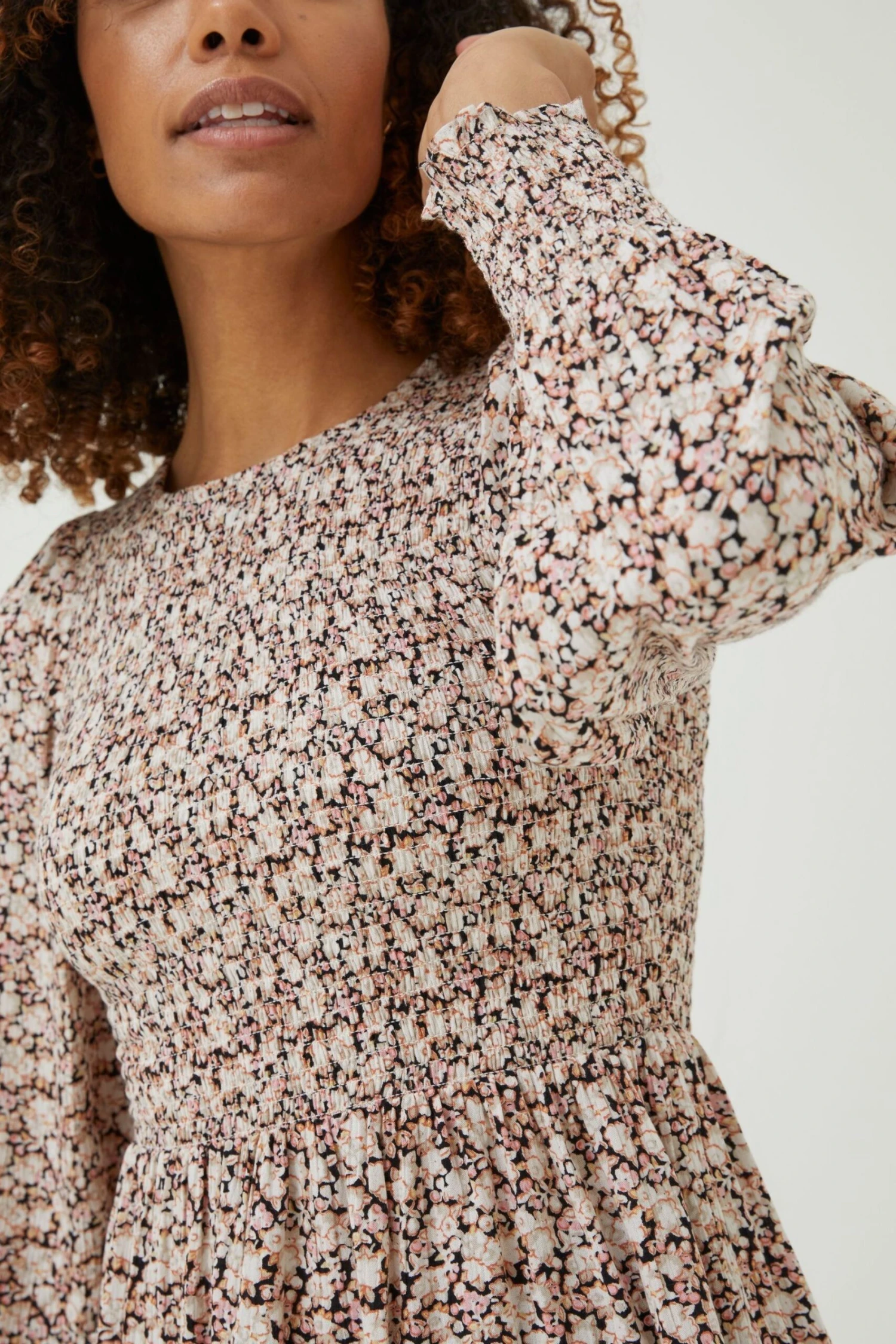 FatFace Fran Brown Meadow Spring Shirred Top 6 FatFace Fran Brown Meadow Spring Shirred Top - Image 4