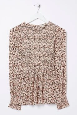FatFace Fran Brown Meadow Spring Shirred Top 13 FatFace Fran Brown Meadow Spring Shirred Top -Fat Face Shop D57 532s6